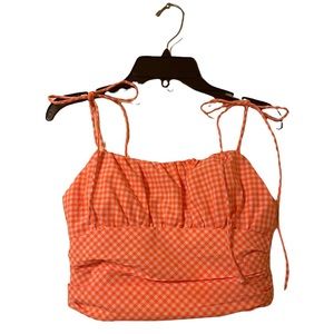 ZARA GINGHAM CROP TANK  SIZE S NWOT